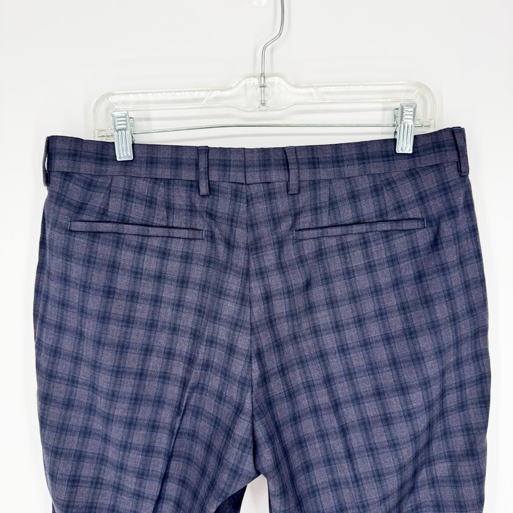 Paul Smith Size 34 TALL Loro Piana Wool Navy Plaid Trouser Dress Pants Business - Picture 12 of 15